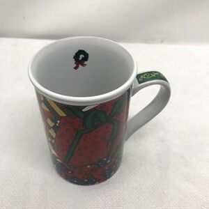 Colorful Presents Funnel Wide Rim Coffee Mug HOLIDAY LIMITED EDITION 1995 VINTAG